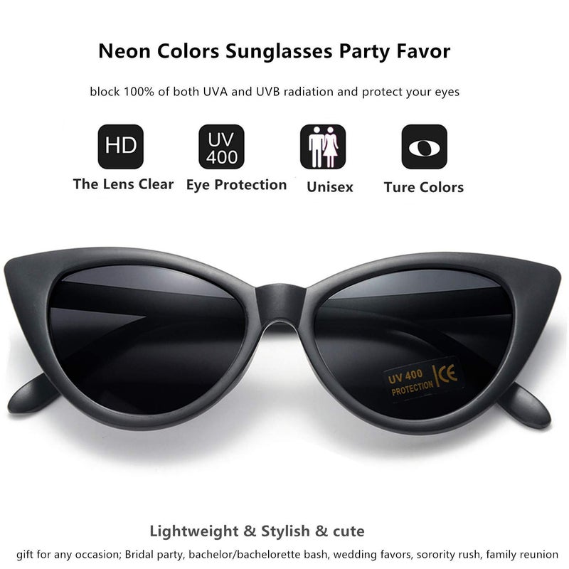 Eyegla Black Sunglasses Bulk Cat Eye Sunglasses Party Favor 1950s Inspired Glasses Set-10Pack - Image 3